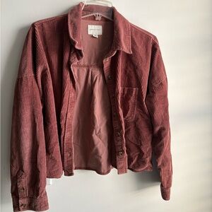 American Eagle Outfitters Corduroy Button-Up Jacket - Dusty Rose